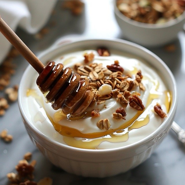7-day meal plan for ulcers- Greek yogurt with granola and honey