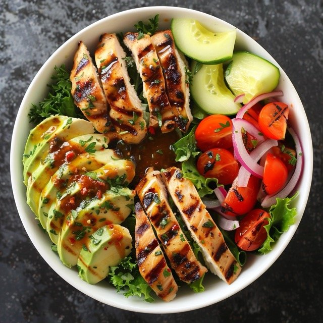 high-protein meal plan- Grilled Chicken Salad