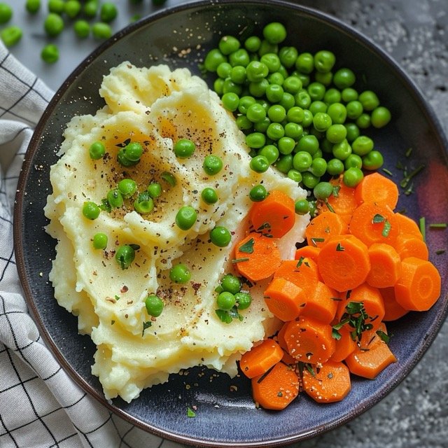 7-Day Meal Plan for Gastritis- Mashed Potatoes with Steamed Carrots and Peas