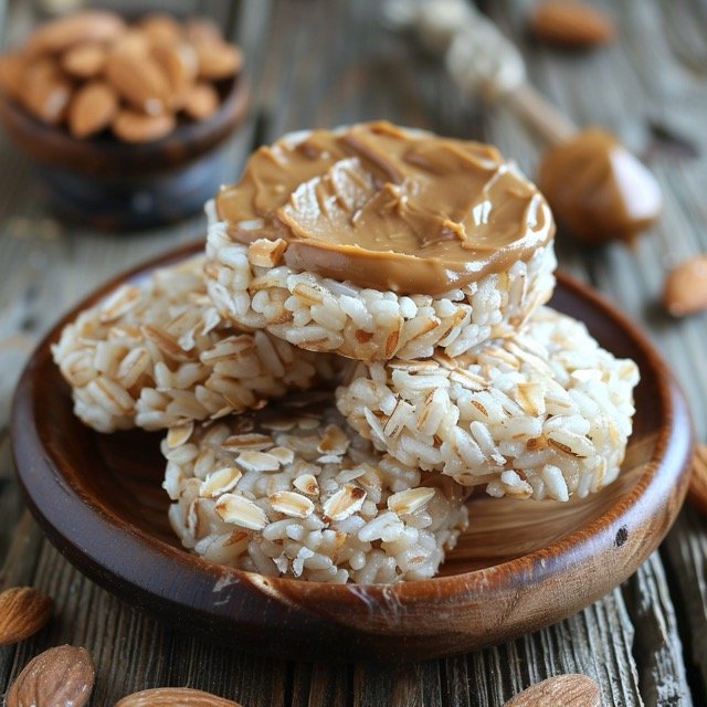 7-day meal plan for ulcers- Rice cakes with almond butter