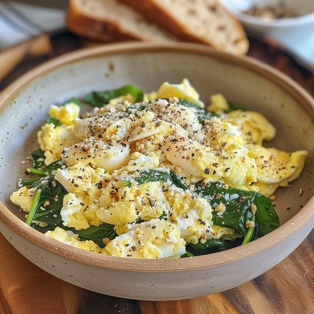 7-Day Meal Plan for Gastritis- Scrambled Eggs with Spinach
