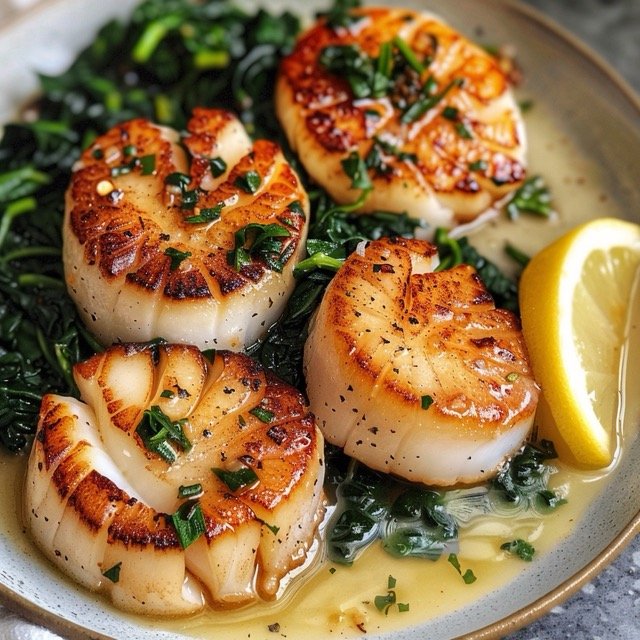 Seared Scallops with butter