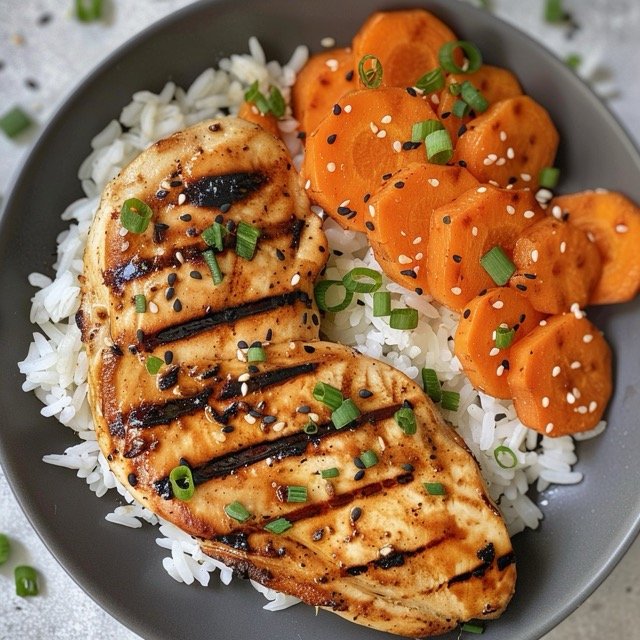 7-Day Meal Plan for Ulcerative Colitis- Grilled chicken breast with white rice and steamed carrots