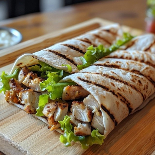 7-Day Meal Plan for Ulcerative Colitis- Grilled chicken wrap with white tortilla and lettuce