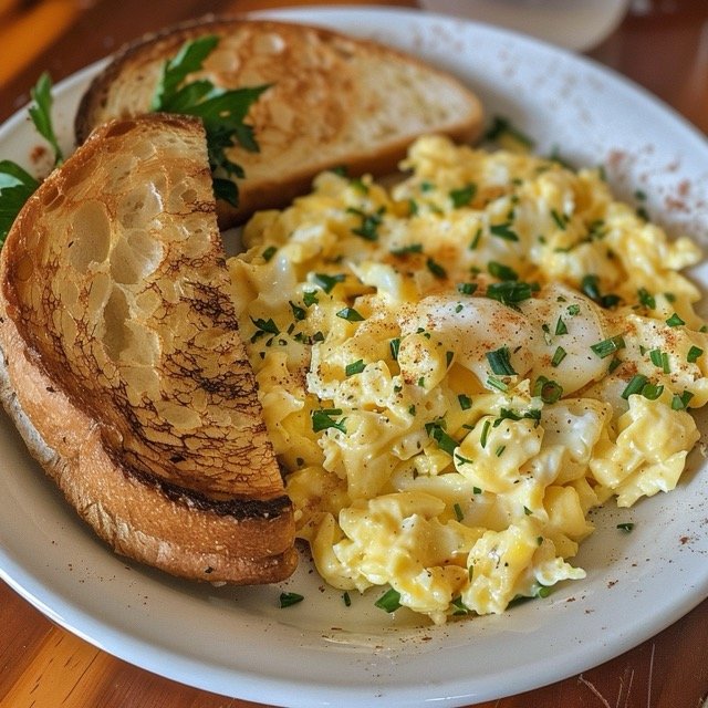 7-Day Meal Plan for Ulcerative Colitis- Scrambled eggs with white toast